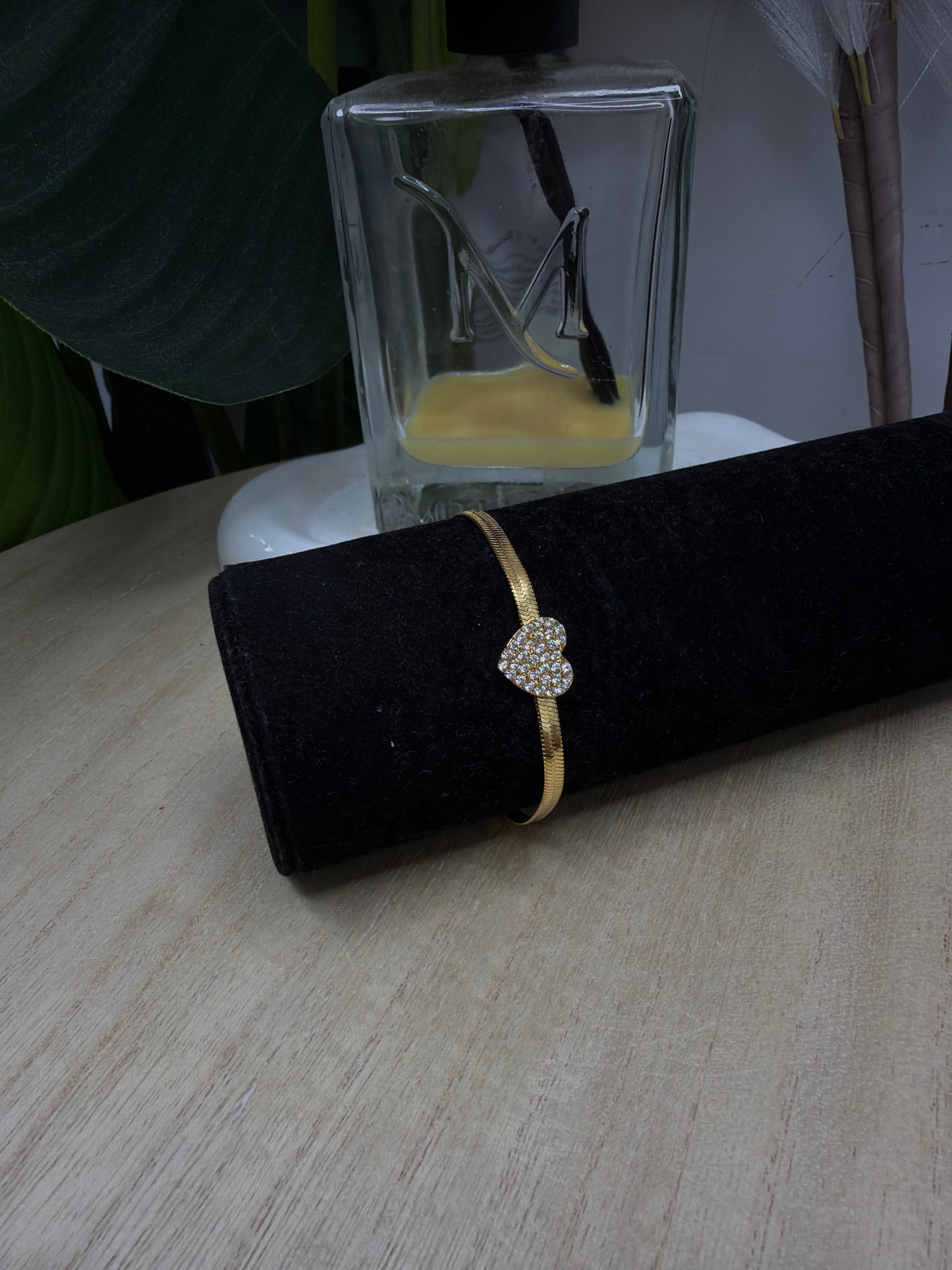 Bracciale cuore strass gold
