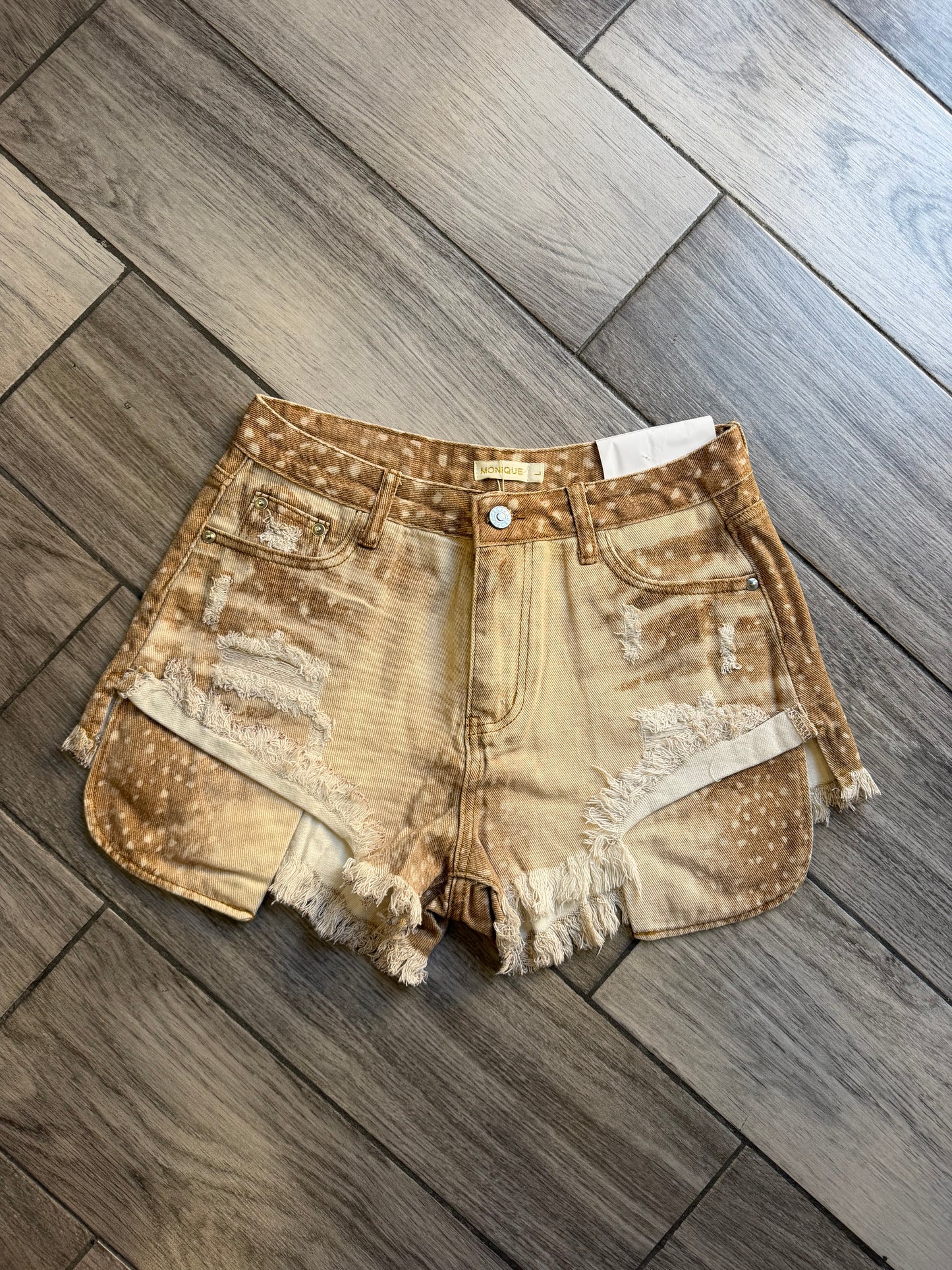 Shorts beige lavorati 22306