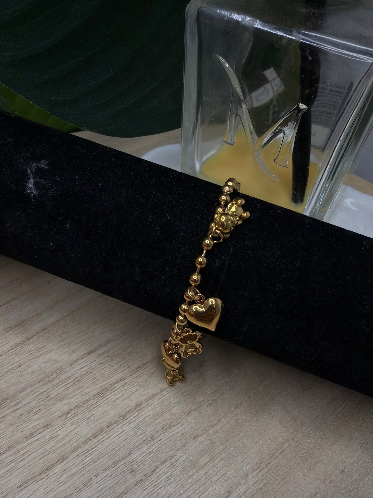 Bracciale gold teddy e cuori
