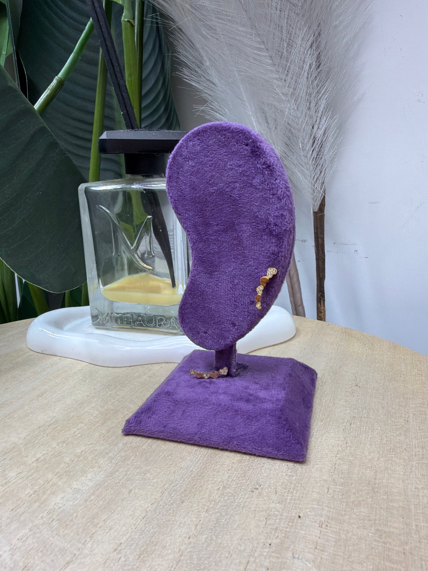 Orecchini gold mini cuori strass/liscio