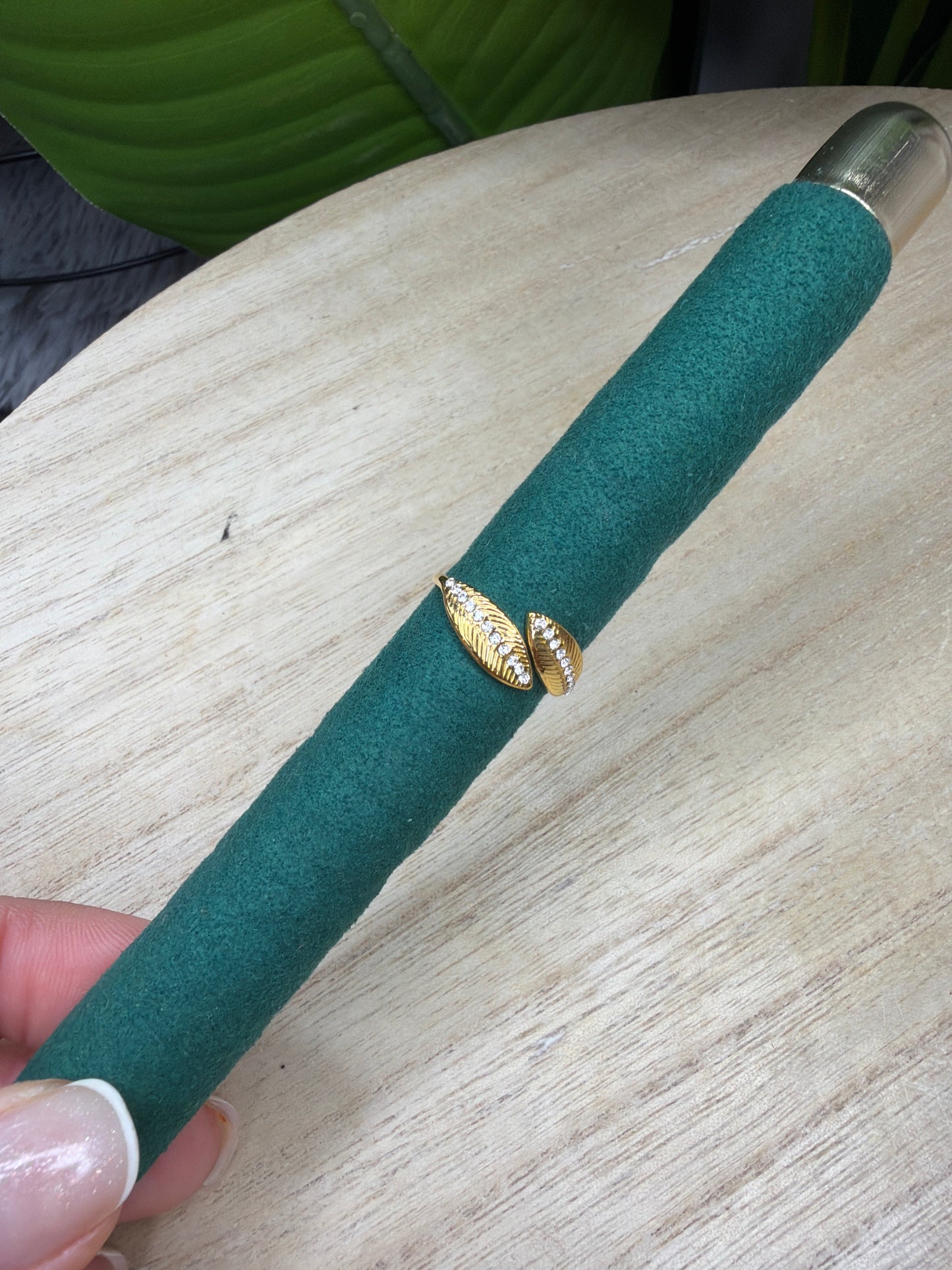 Anello gold foglie
