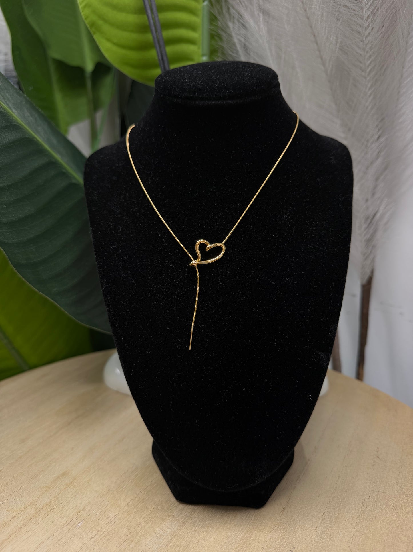 Collana gold cuore scorrevole