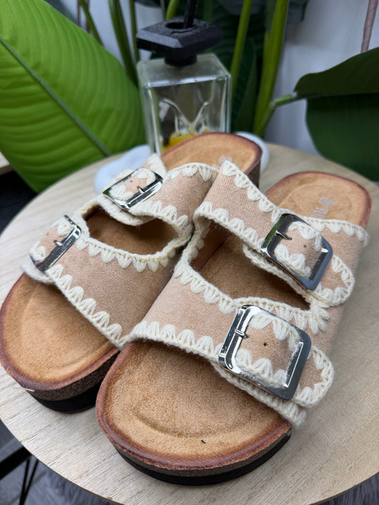 Ciabatte platform beige scuro 8486