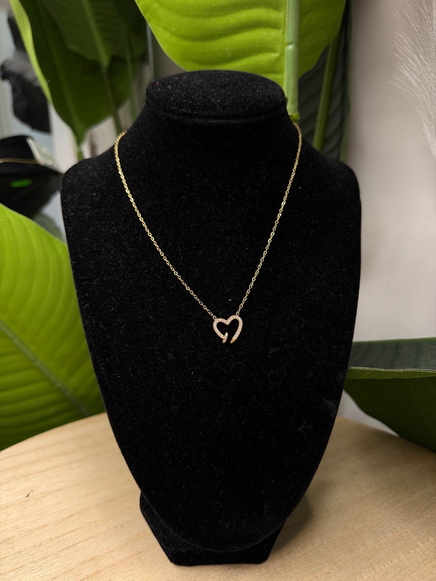 Collana gold cuore strass chiodo