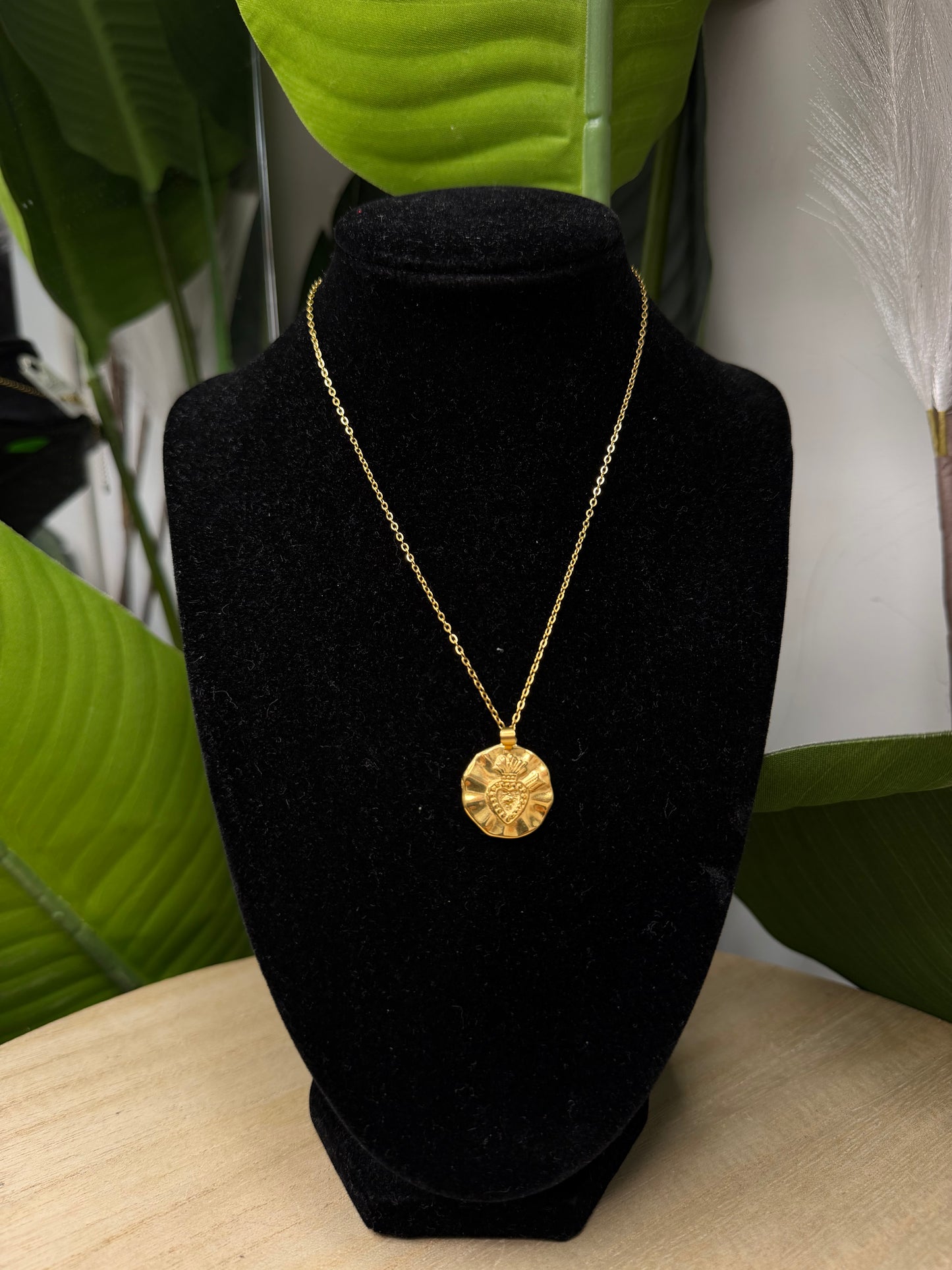 Collana gold placchetta cuore