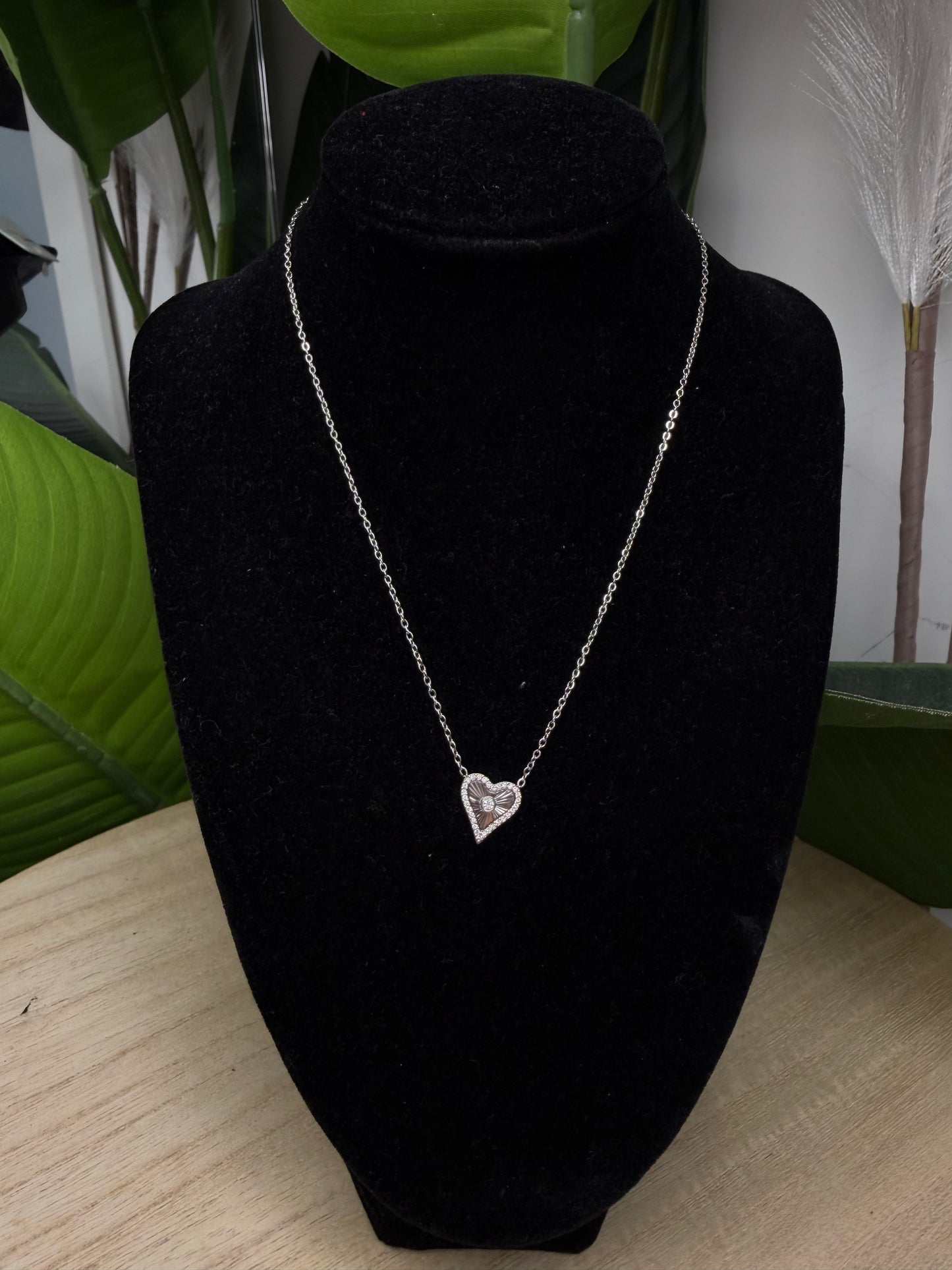 Collana silver cuore punto luce