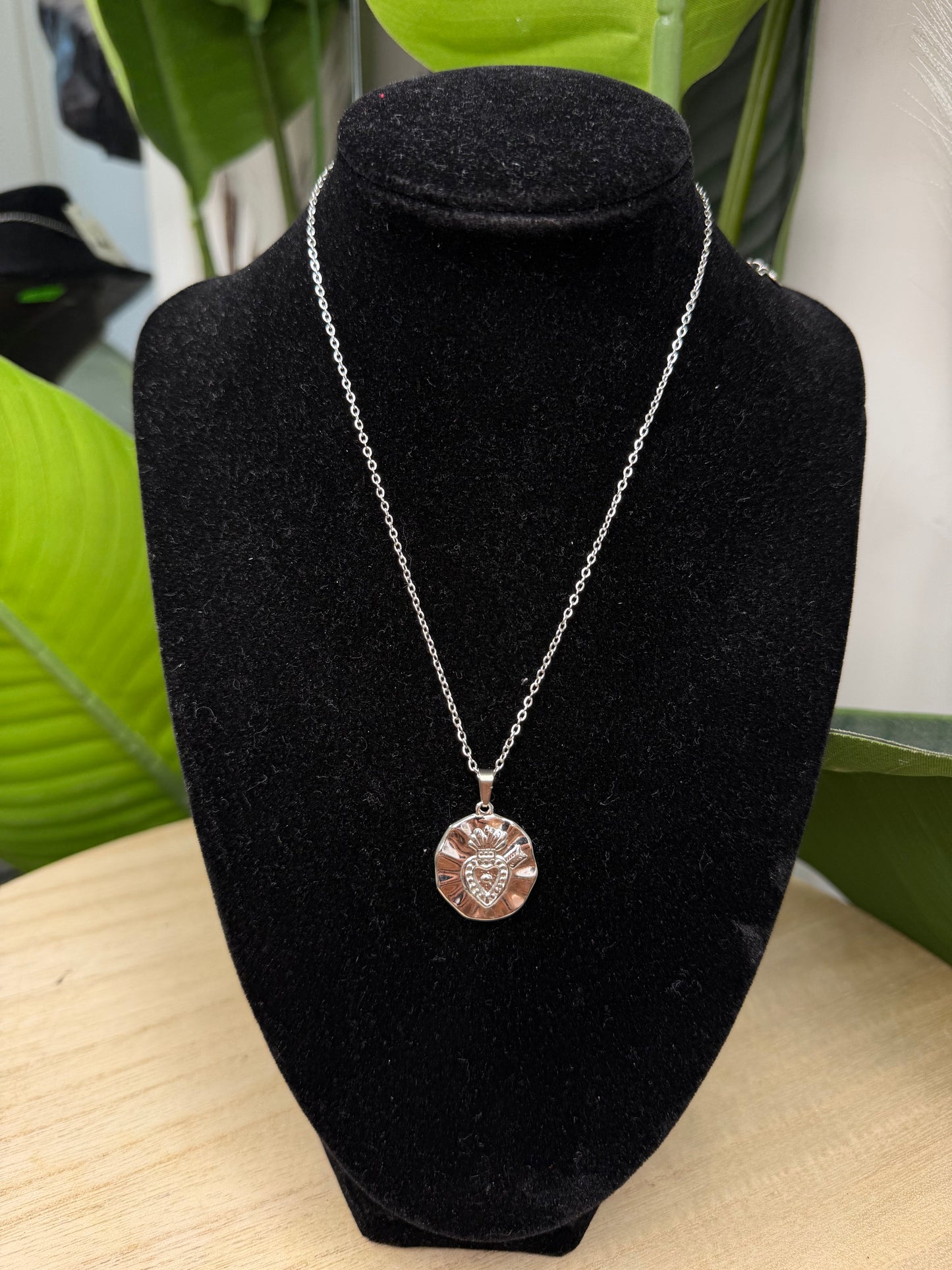 Collana silver placchetta cuore