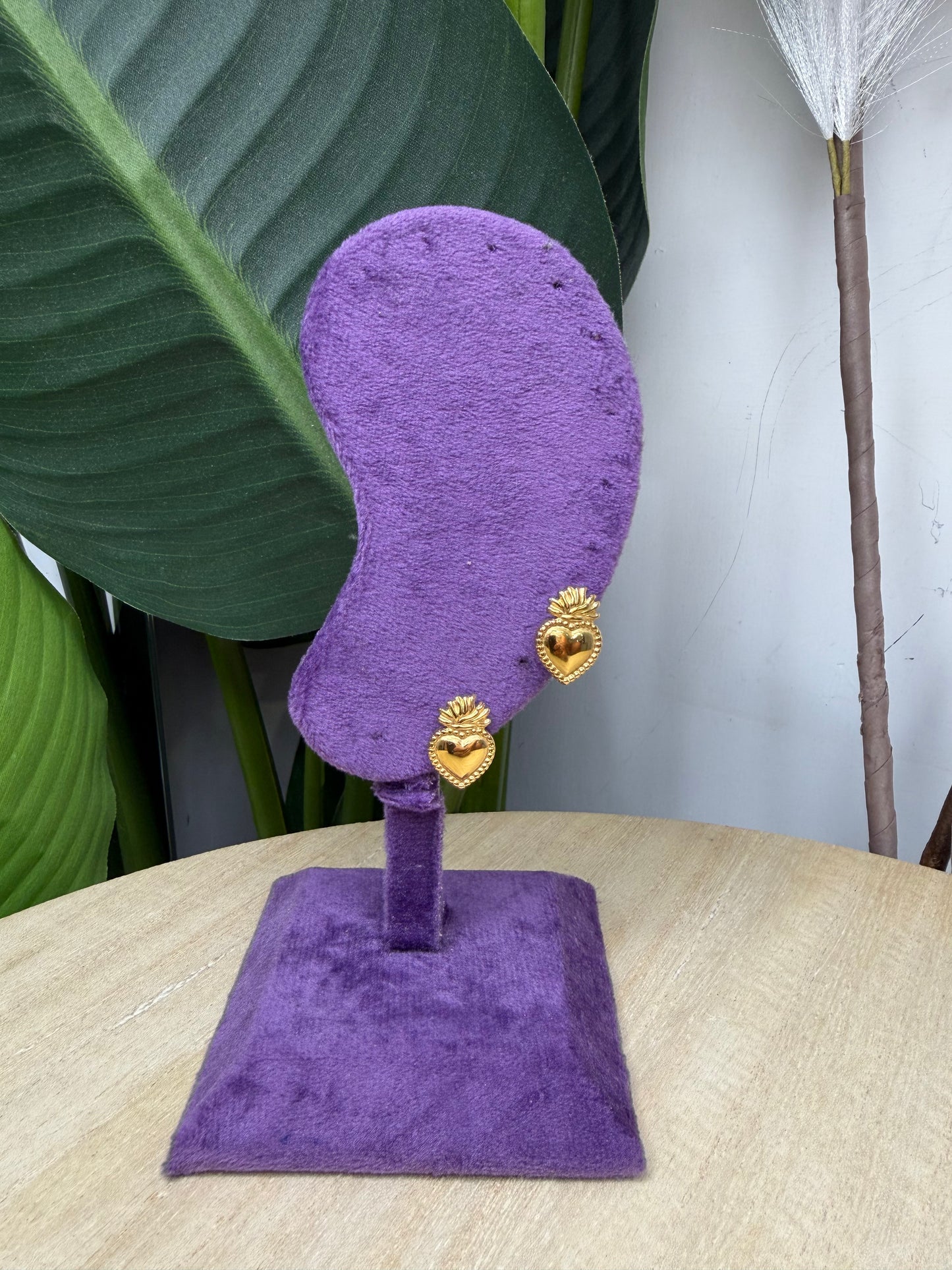 Orecchini gold cuore fiamma