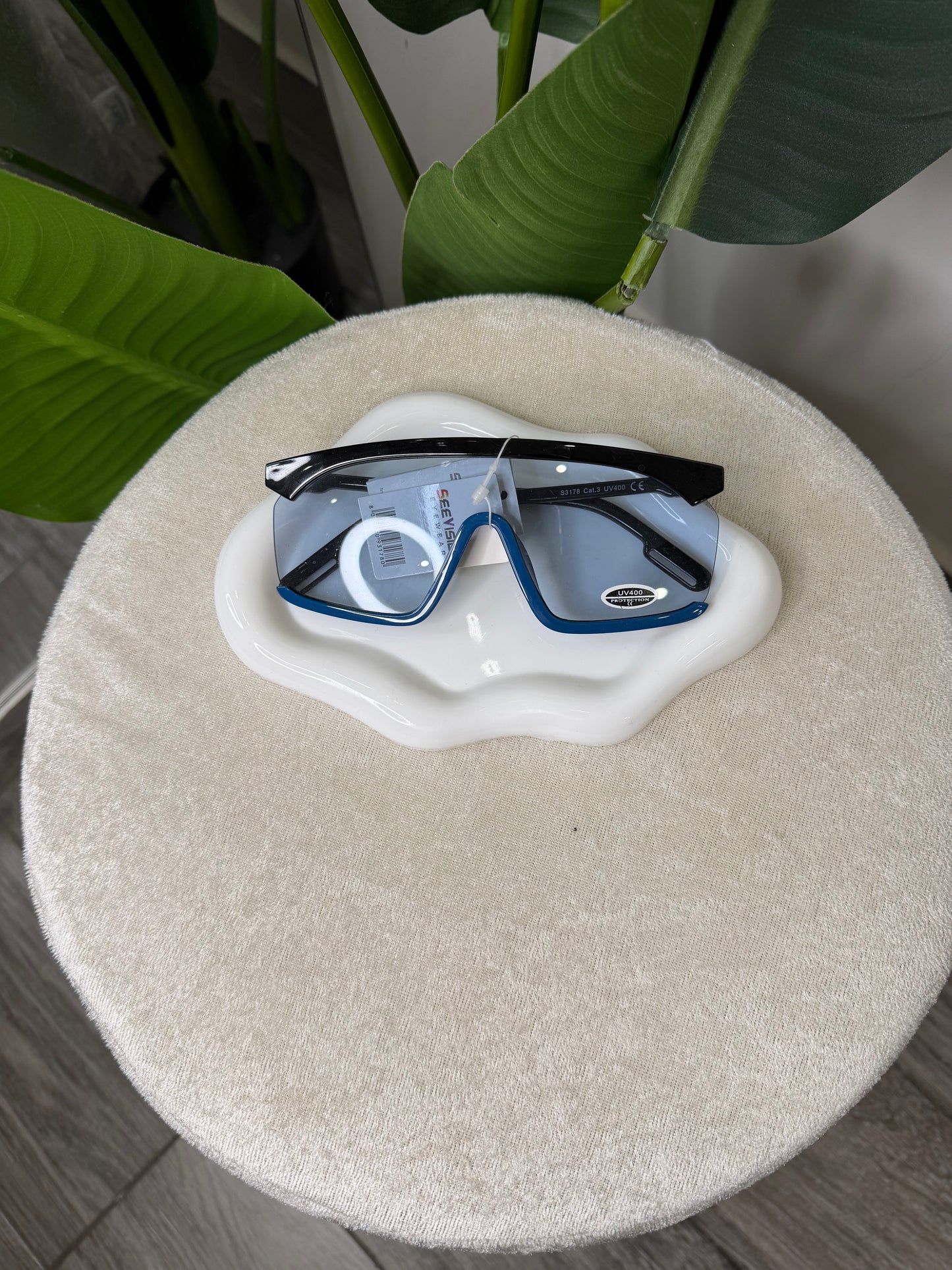 Occhiali mascherone celeste