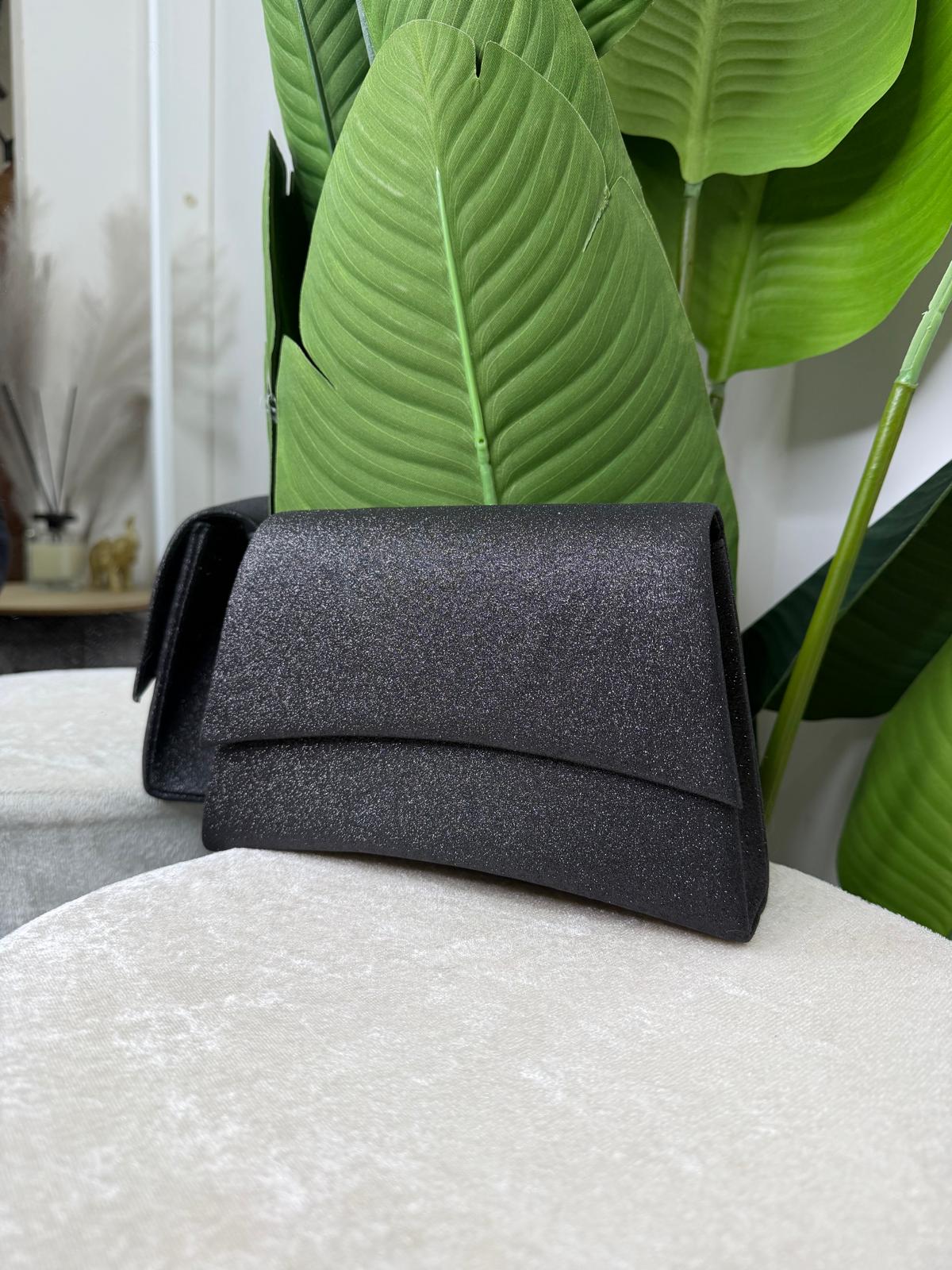 Pochette glitter nera 36985