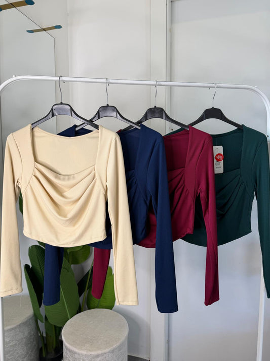 T-shirt crop costina 25739