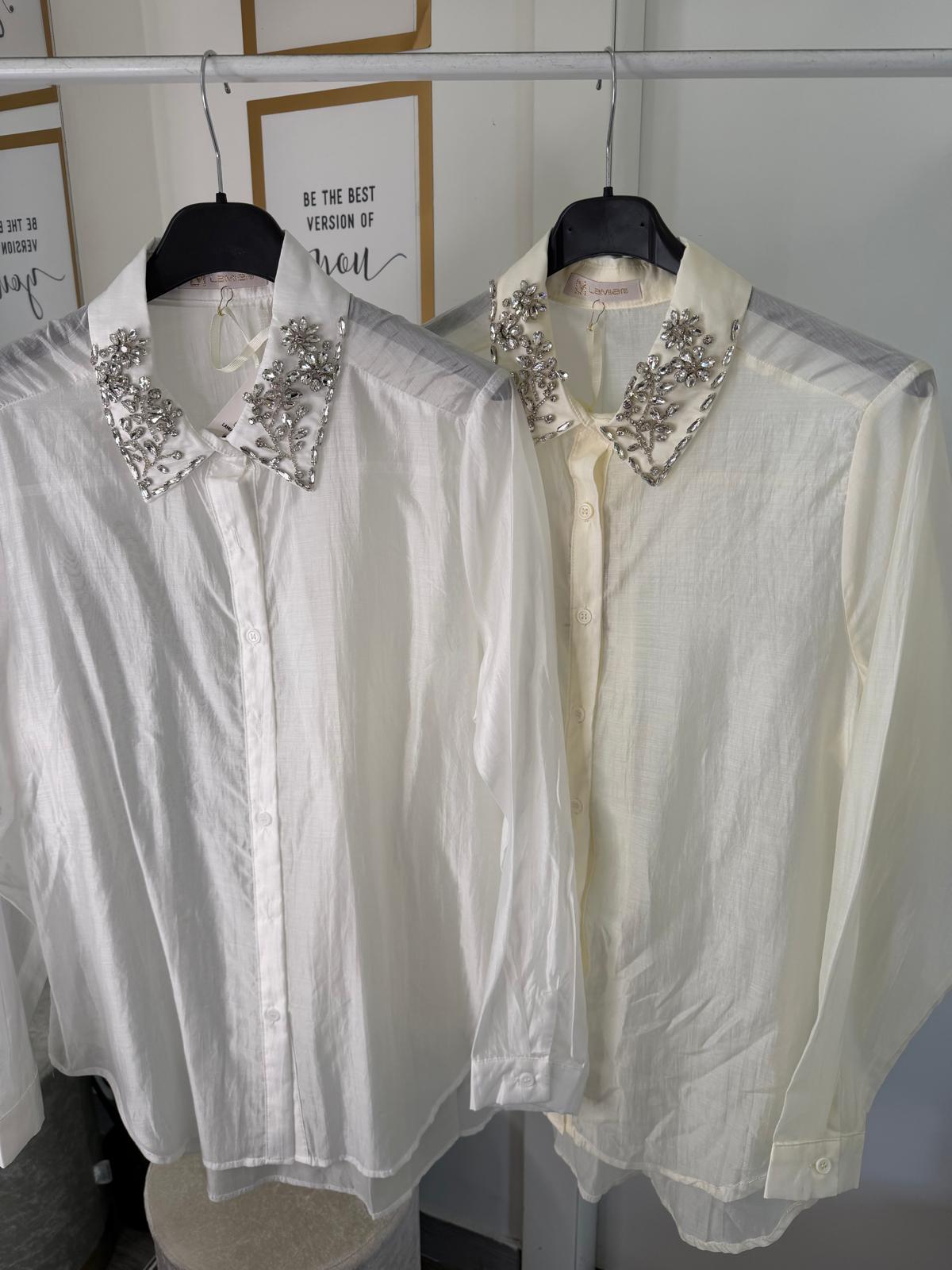 Camicia velata strass 76057
