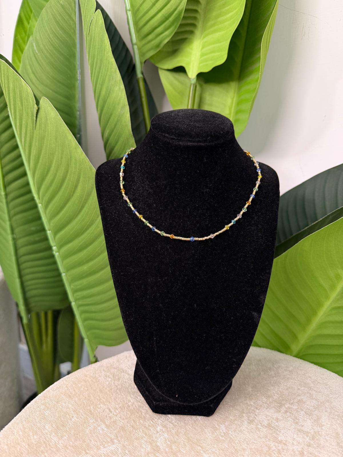 Collana gold perline multicolor
