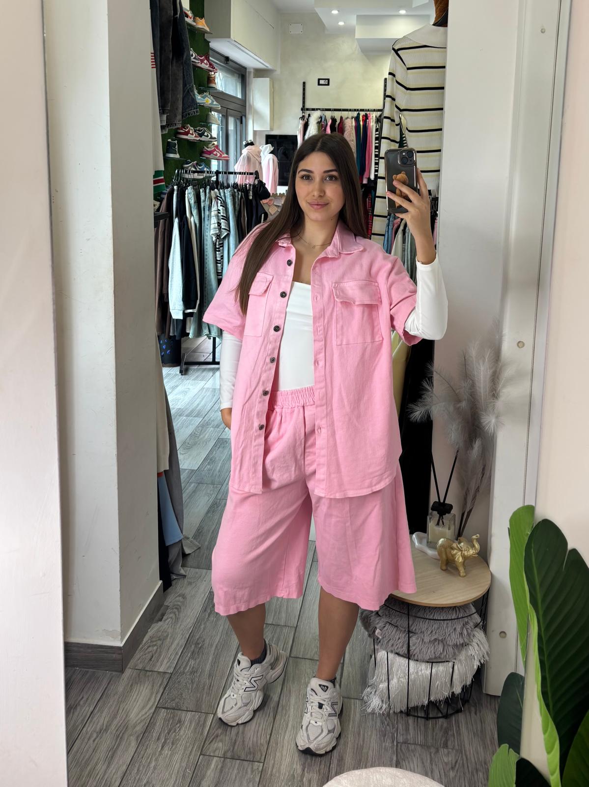Coordinato denim rosa 5598