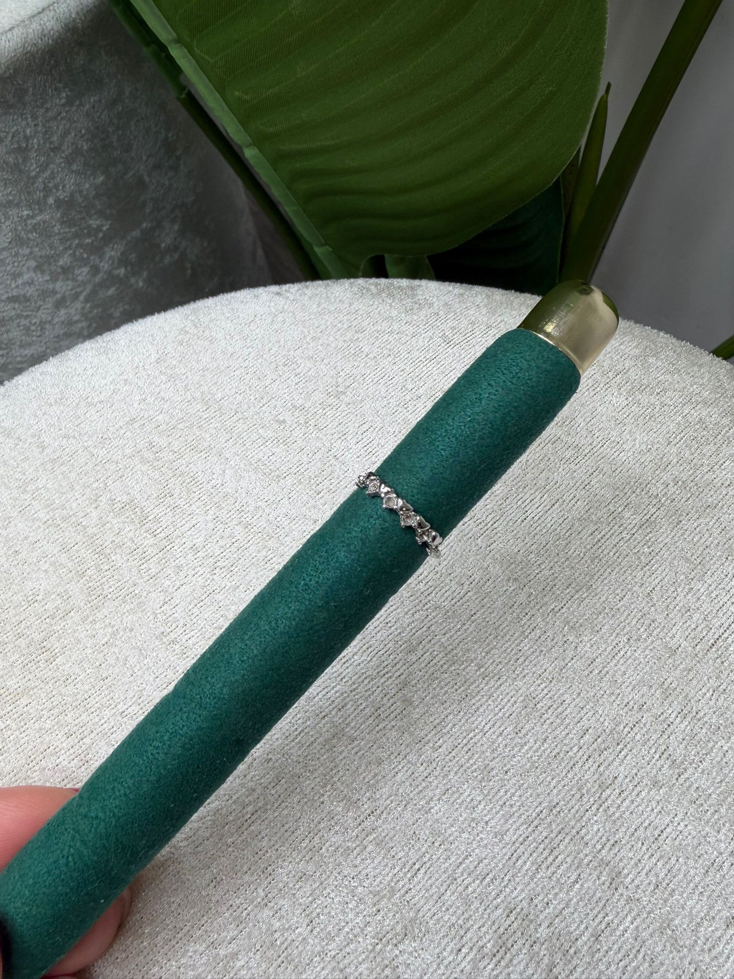 Anello strass cuori silver