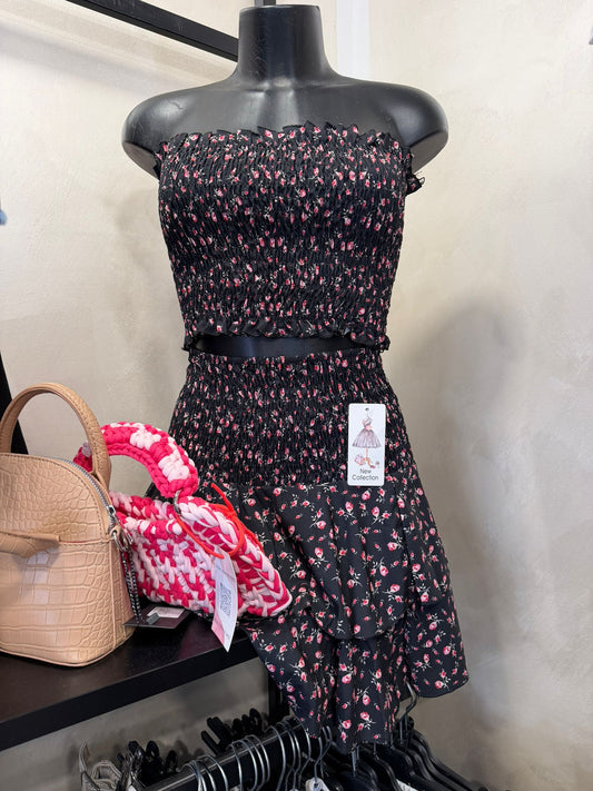 Coordinato top e gonna fiori 55269