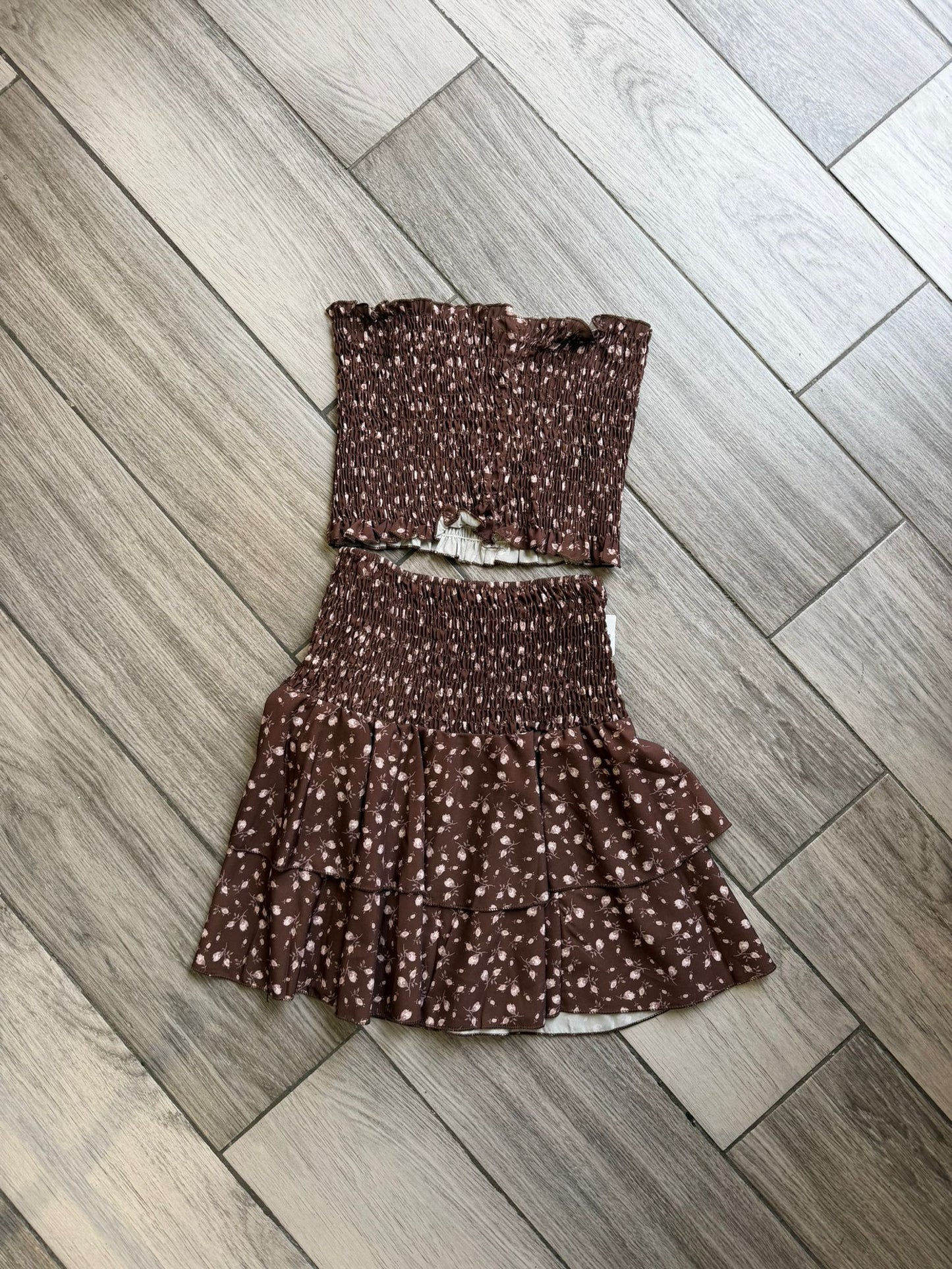 Coordinato top e gonna fiori 55269