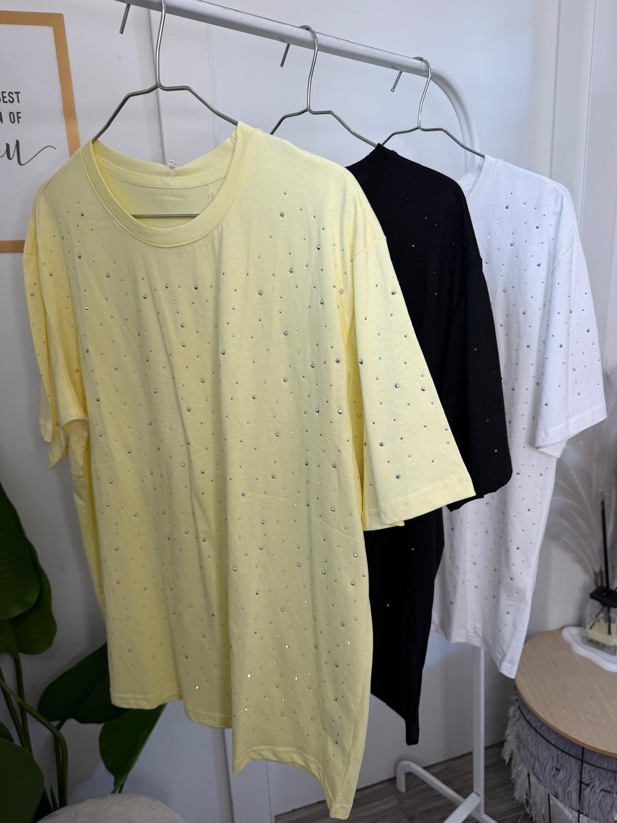 T-shirt oversize strass 7817