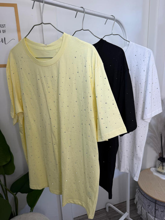 T-shirt oversize strass 7817