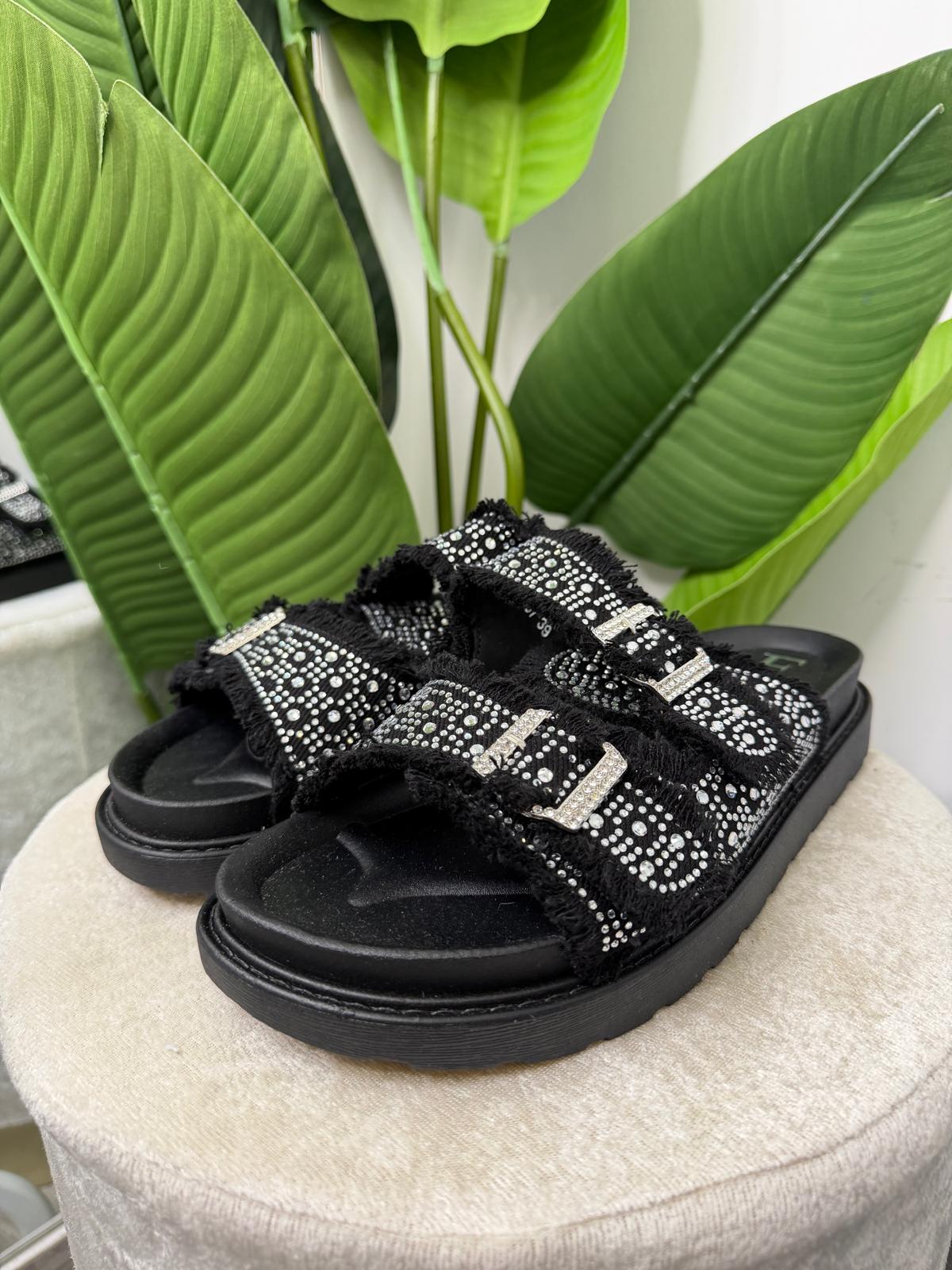 Sandalo platorm strass 7411