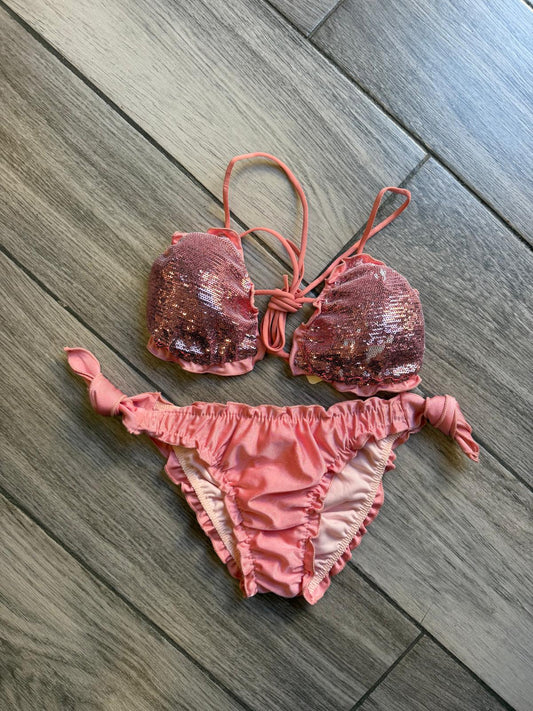 Bikini paillettes mutanda arricciata 17718