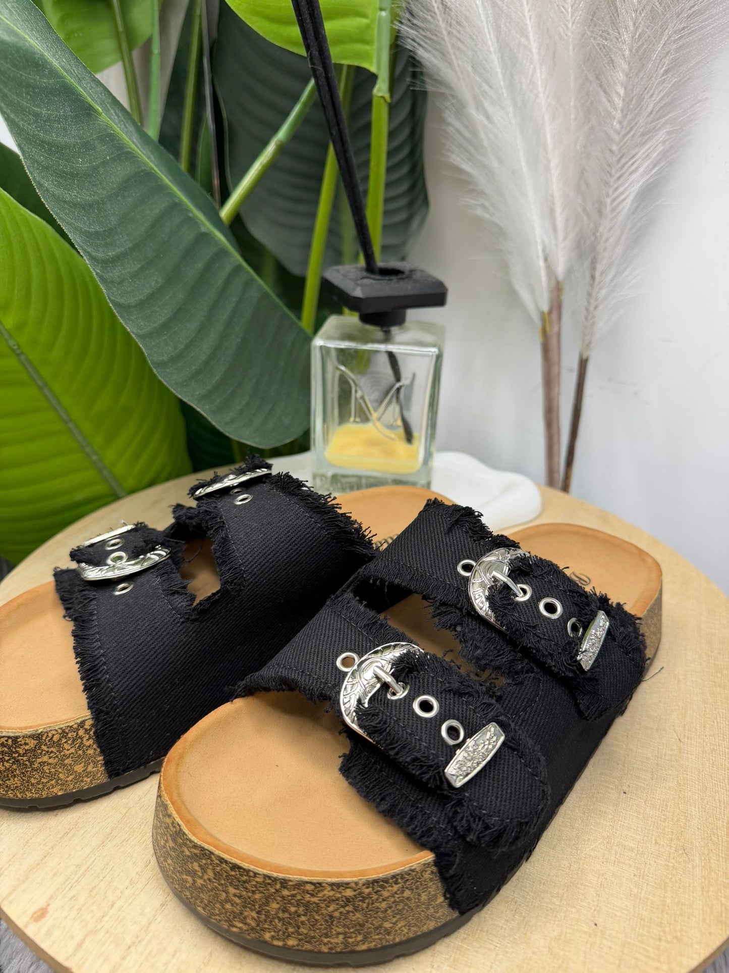 Ciabattina jeans black 0653