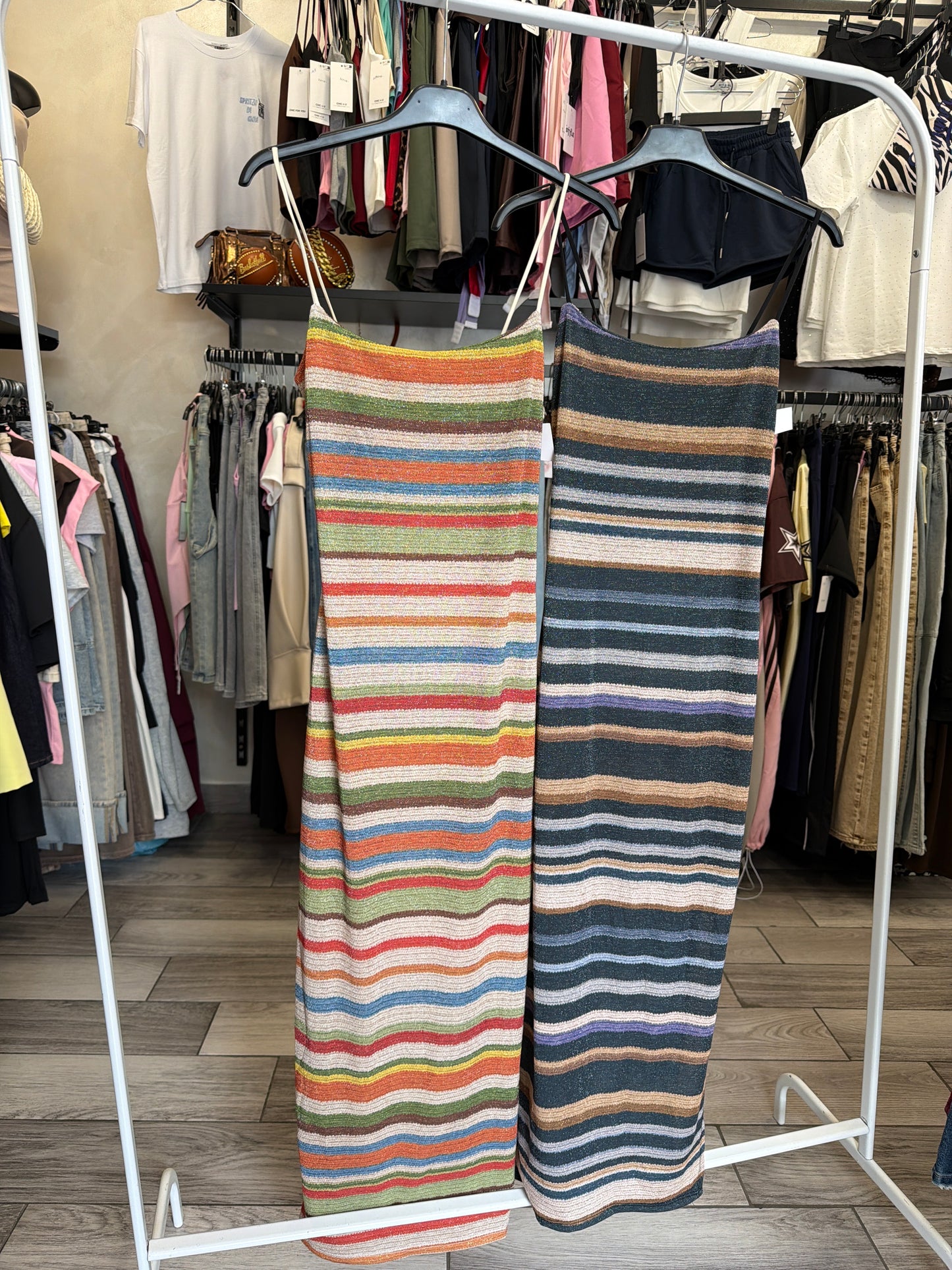 Abito in lurex a fantasia 8858