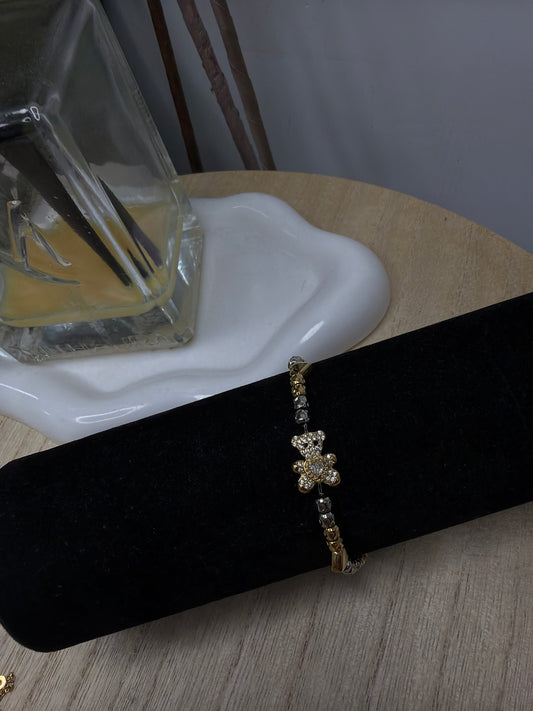 Bracciale gold/silver strass