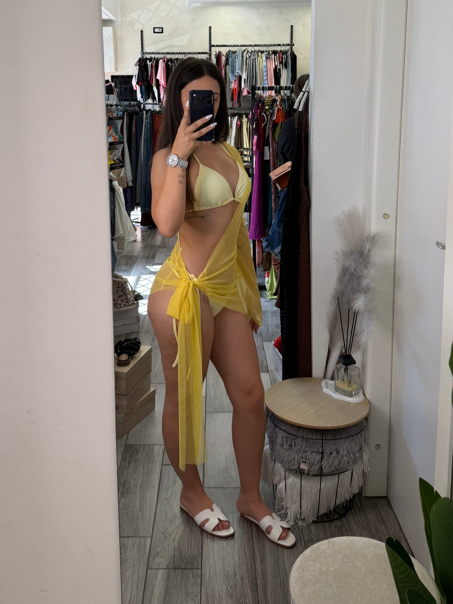 Coordinato bikini e pareo monospalla 19910