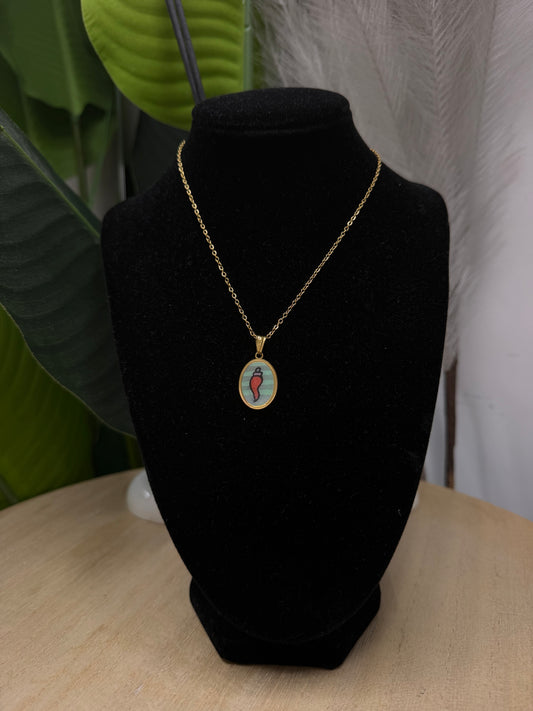 Collana placchetta gold corno