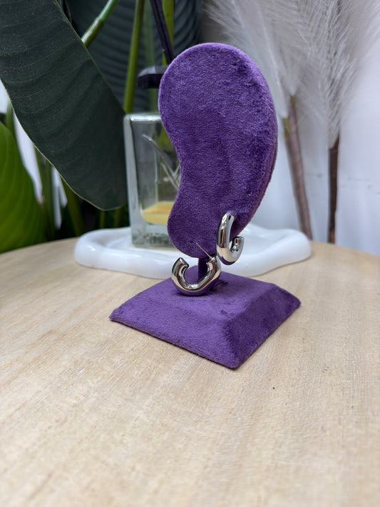 Orecchino silver stondato