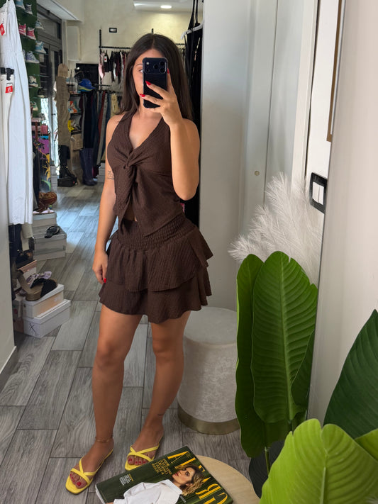 Coordinato con pantagonna tessuto crêpe 32112