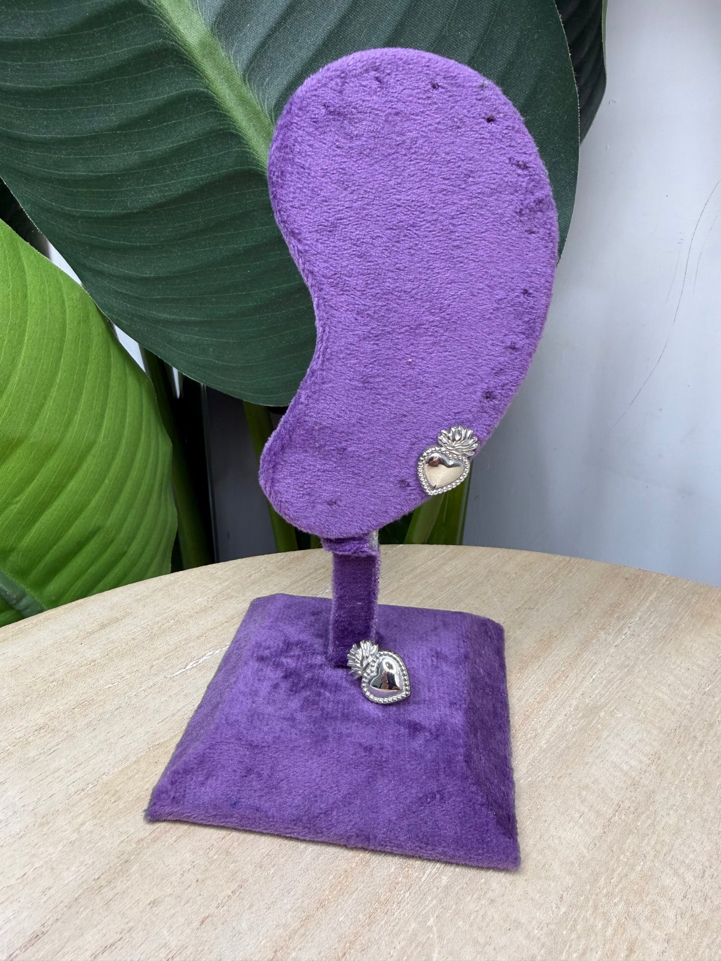 Orecchini silver cuore fiamma