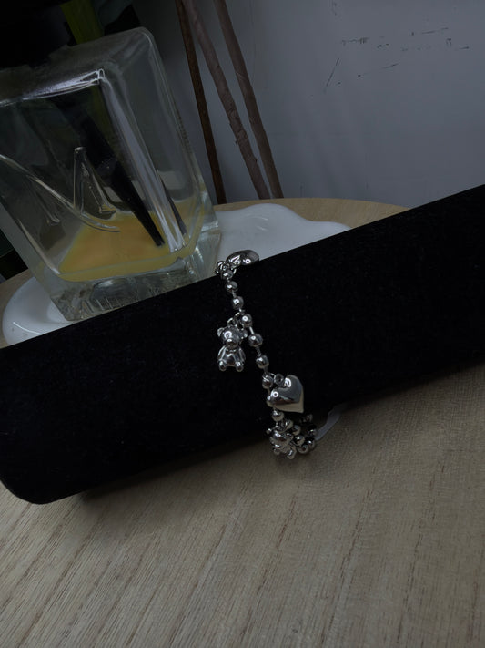 Bracciale silver teddy e cuore