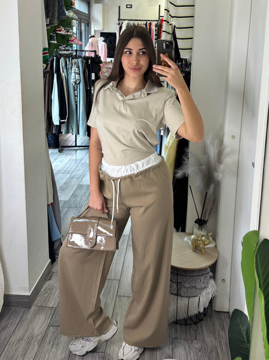Pantalone morbido gessato 21315