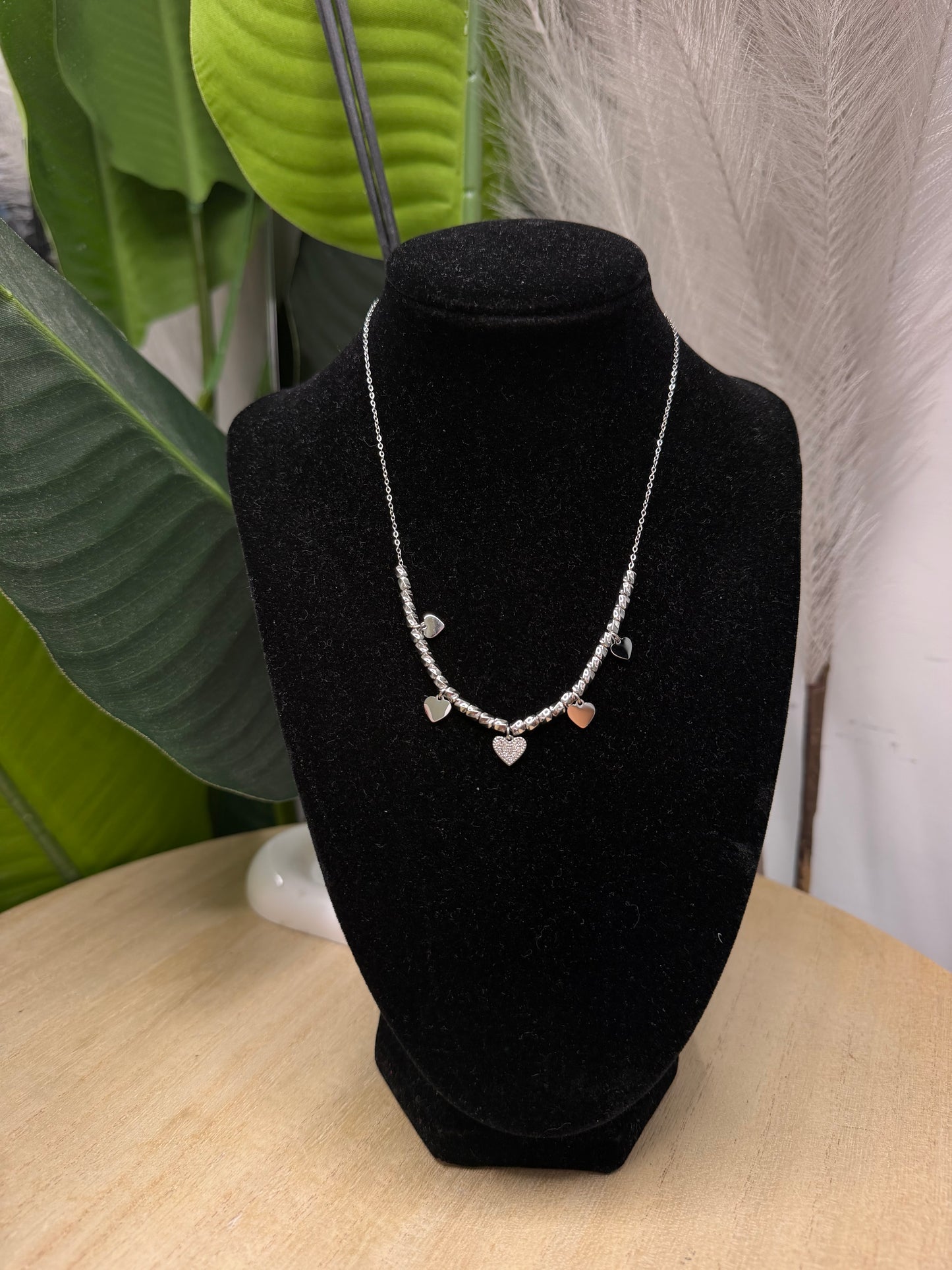 Collana multi ciondoli e perline silver