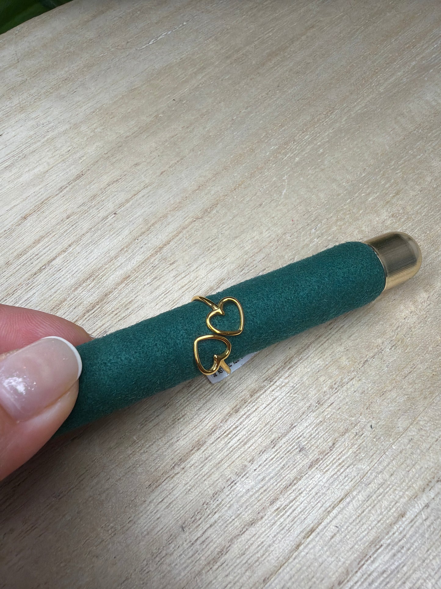 Anello gold doppi cuori