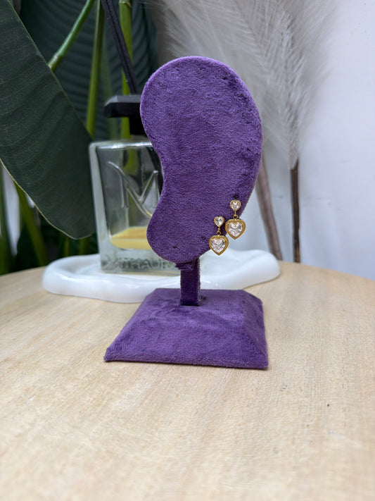 Orecchini cuori pendenti gold
