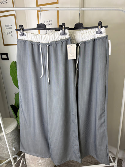 Pantalone morbido gessato 21315