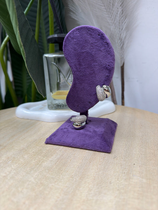 Orecchini silver doppia lavorazione