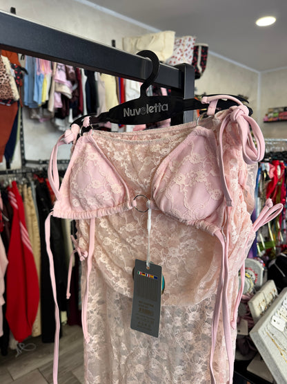 Bikini con pareo pizzo 67685