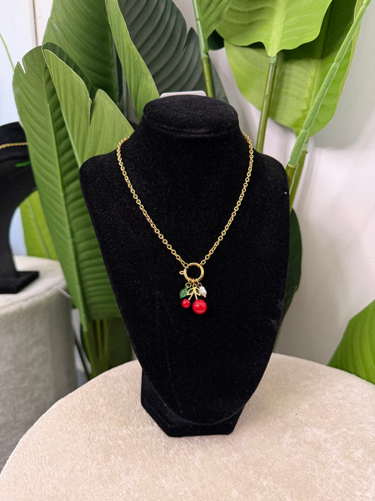 Collana ciliegie dorata