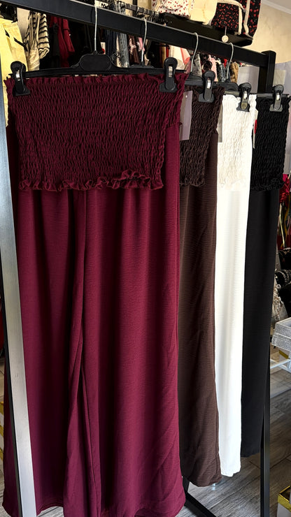 Coordinato top fascia pantalone palazzo 2674