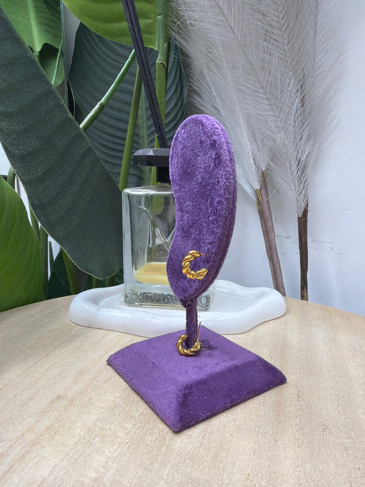 Orecchini mini cerchio intrecciato gold