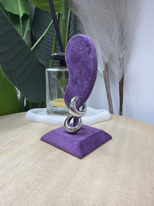 Orecchino silver mezza luna