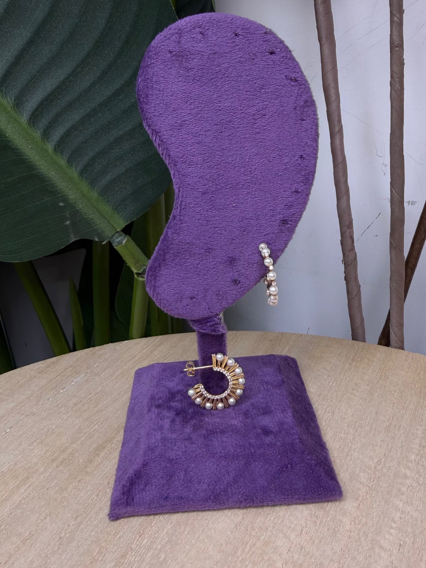 Orecchini cerchio gold perle