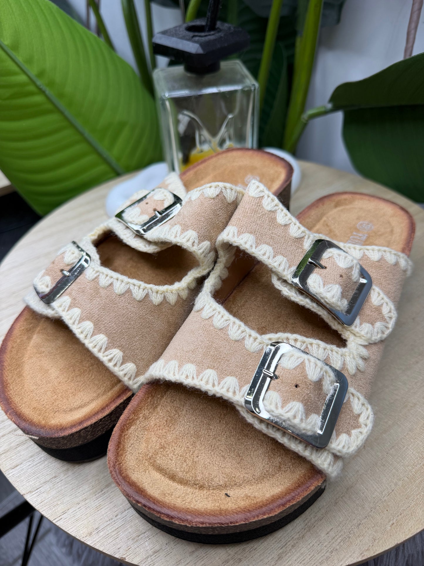 Ciabatte platform beige scuro 8486