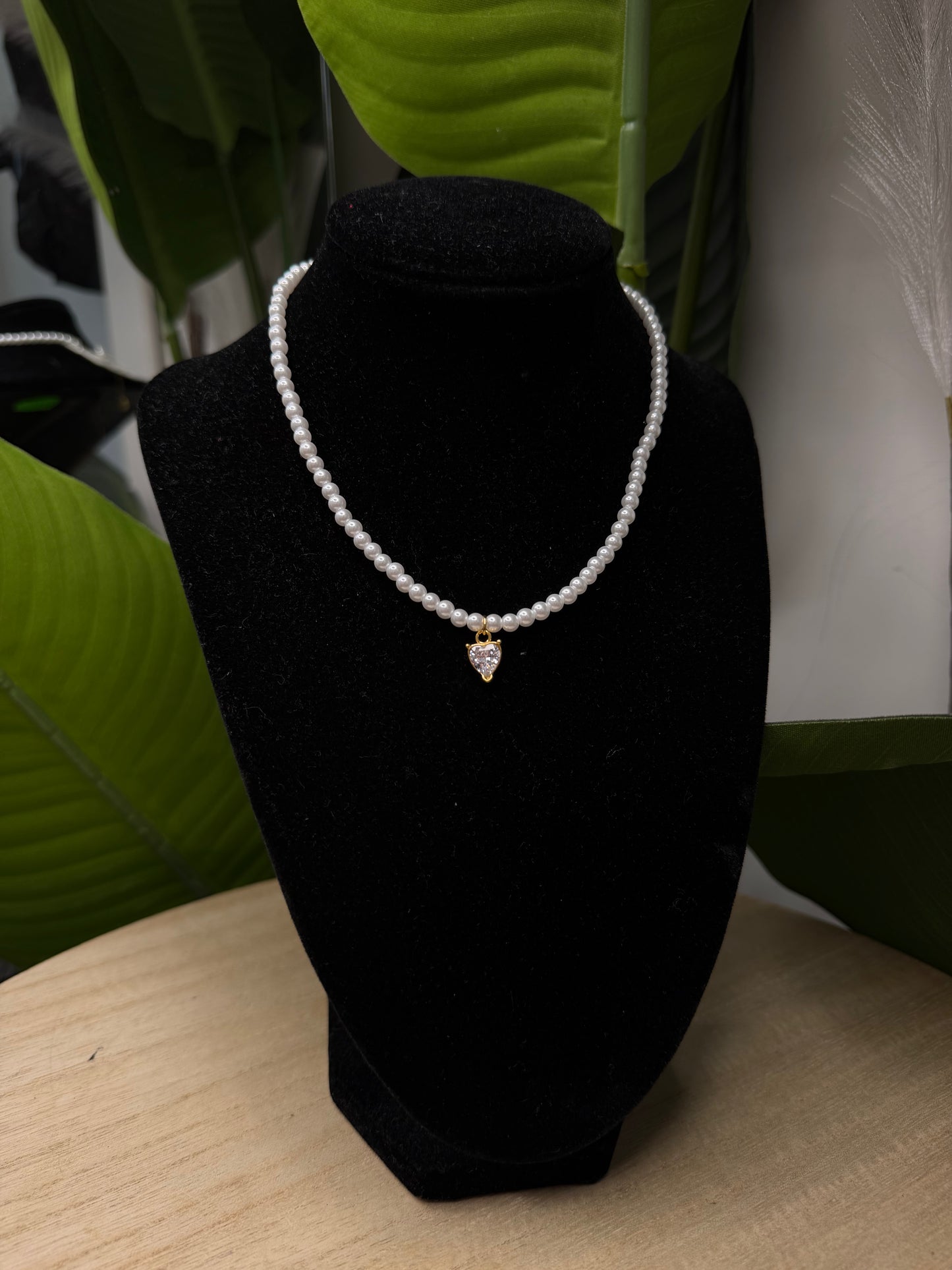 Collana gold cuore perline