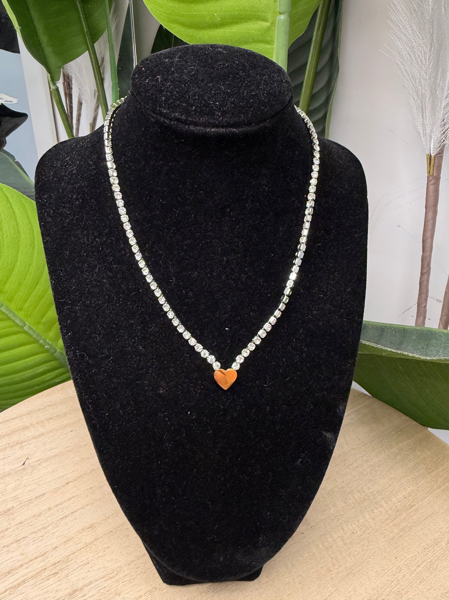 Collana silver cuore gold