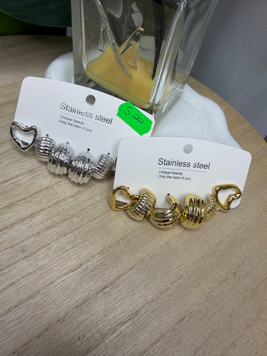 Set 3 orecchini cuore